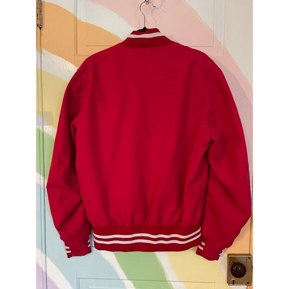 Maus & Hoffman Red Varsity Bomber Jacket Men’s M Made in USA Classic Style - Picture 4 of 13